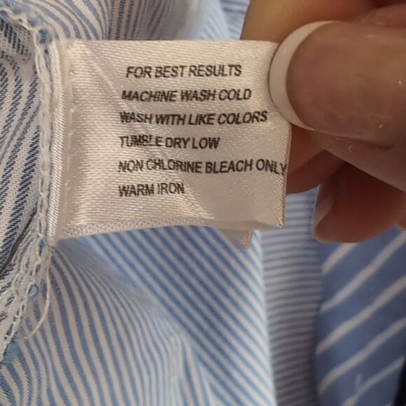 Peter Millar Summer Pinstripe Shorts Flat Front Sz 36 Blue & White Stripe Preppy - Picture 6 of 10